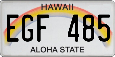 HI license plate EGF485