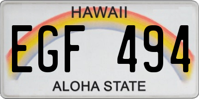 HI license plate EGF494
