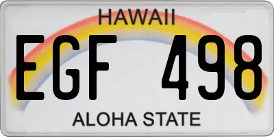 HI license plate EGF498