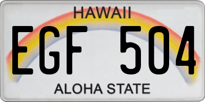 HI license plate EGF504