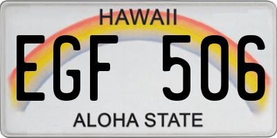 HI license plate EGF506