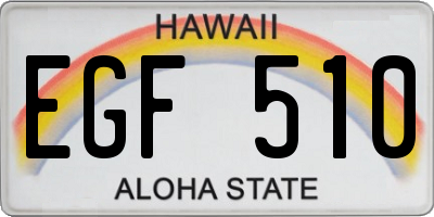 HI license plate EGF510