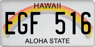 HI license plate EGF516