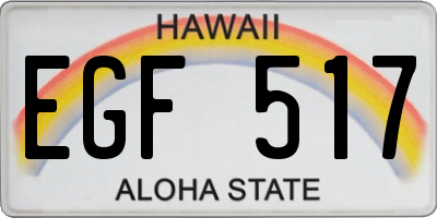 HI license plate EGF517