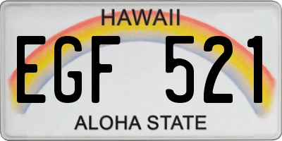 HI license plate EGF521