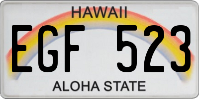 HI license plate EGF523