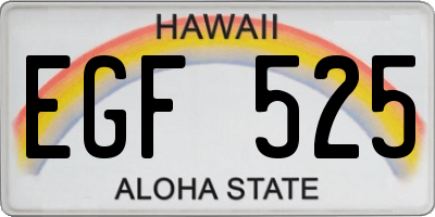 HI license plate EGF525