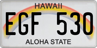 HI license plate EGF530