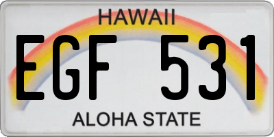 HI license plate EGF531