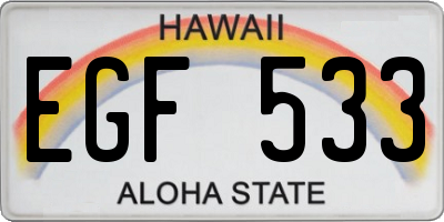 HI license plate EGF533