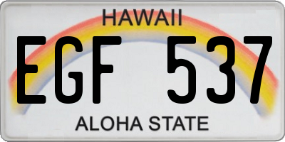 HI license plate EGF537