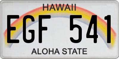 HI license plate EGF541
