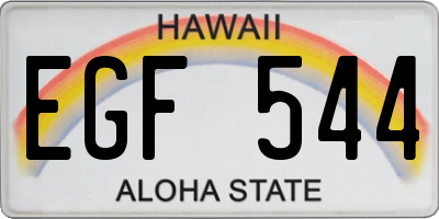 HI license plate EGF544