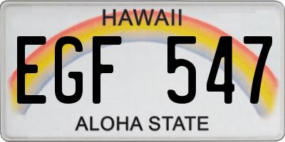 HI license plate EGF547