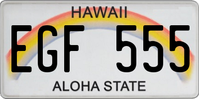 HI license plate EGF555