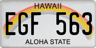 HI license plate EGF563