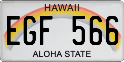 HI license plate EGF566