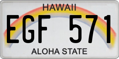 HI license plate EGF571