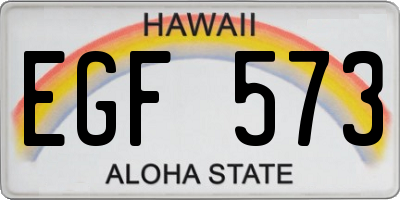 HI license plate EGF573