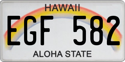 HI license plate EGF582