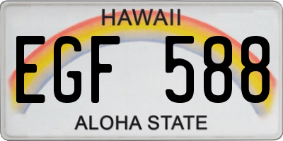HI license plate EGF588