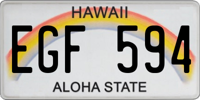 HI license plate EGF594