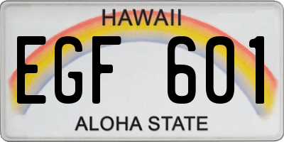 HI license plate EGF601