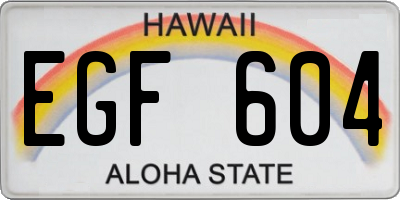 HI license plate EGF604