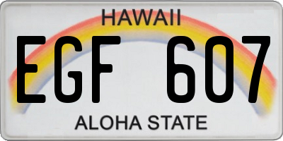 HI license plate EGF607