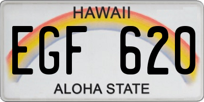 HI license plate EGF620