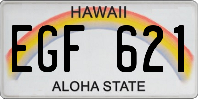HI license plate EGF621
