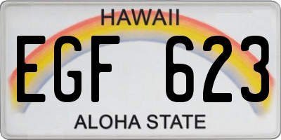 HI license plate EGF623