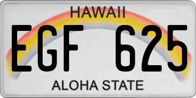HI license plate EGF625