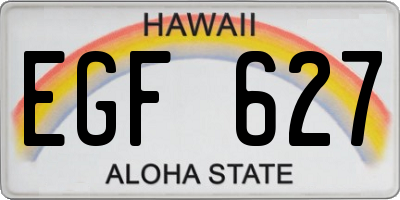 HI license plate EGF627