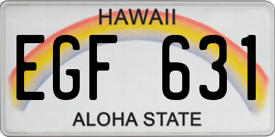 HI license plate EGF631