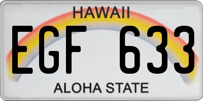 HI license plate EGF633