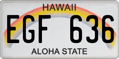 HI license plate EGF636