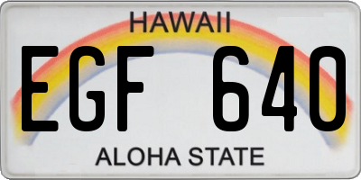 HI license plate EGF640