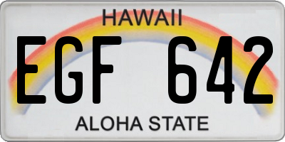 HI license plate EGF642