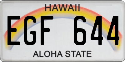 HI license plate EGF644