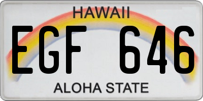 HI license plate EGF646