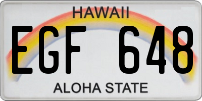 HI license plate EGF648