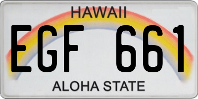 HI license plate EGF661