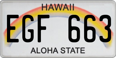 HI license plate EGF663