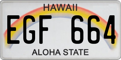HI license plate EGF664