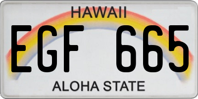 HI license plate EGF665