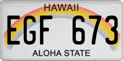 HI license plate EGF673