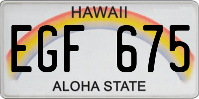 HI license plate EGF675