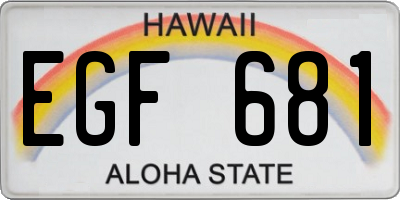 HI license plate EGF681