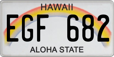 HI license plate EGF682